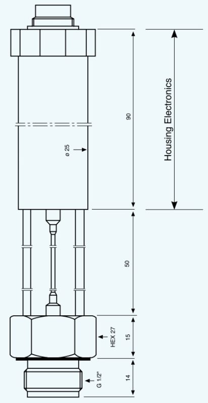 kích thước cảm biến áp suất chịu nhiệt độ cao keller